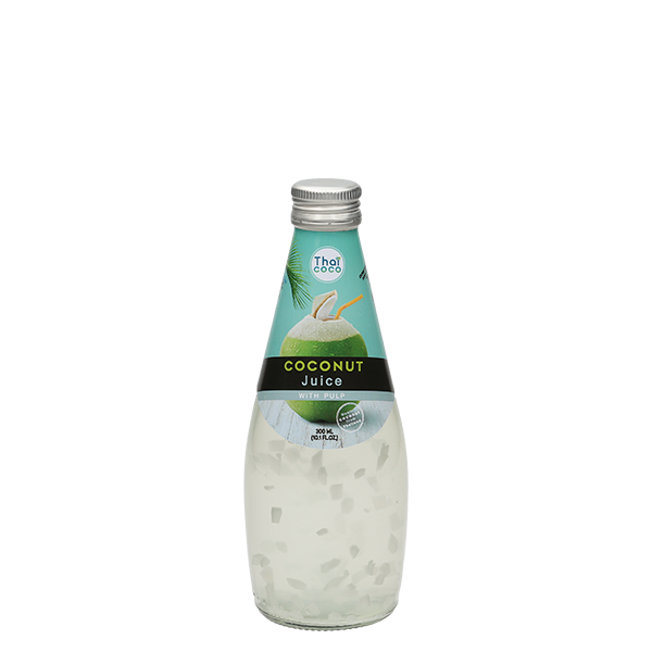 Bottled coconut water with pulp 300 ml.